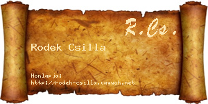 Rodek Csilla névjegykártya